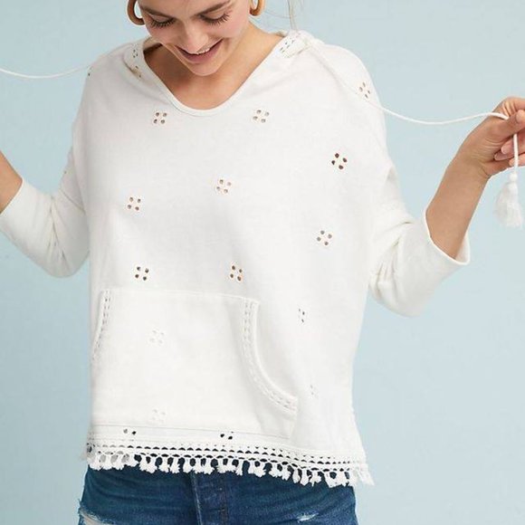 Anthropologie Eyelet Hoodie - Picture 1 of 4